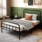 14Inch Metal Bed Frame,Twin Size Bed Frame With Storage Space,Heavy Duty Sturdy Mattress Foundation,Easy Assembly,No Box Spring Needed,Twin