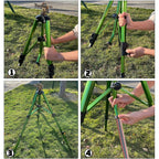 Biswing Impact Sprinkler Head On Tripod Base, Heavy Duty Lawn Sprinklers, 360 Degree Large Area Irrigation, Metal Sprinkler Nozzle & Solid Alloy Metal Extension Legs Flip Locks, 2 Pack