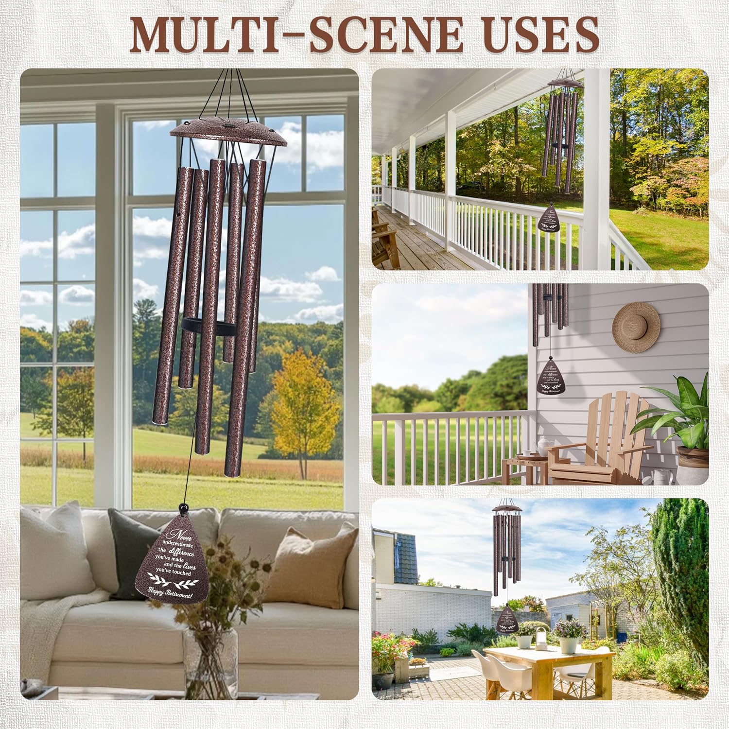 Retirement Gift For Woman Men, 32" Wind Chimes Retired Gifts, 2026 Happy Retirement Gifts For Women Coworker Colleague Boss Teachers Nurses Friends, Going Away Gift Ideas Retirement Decorations