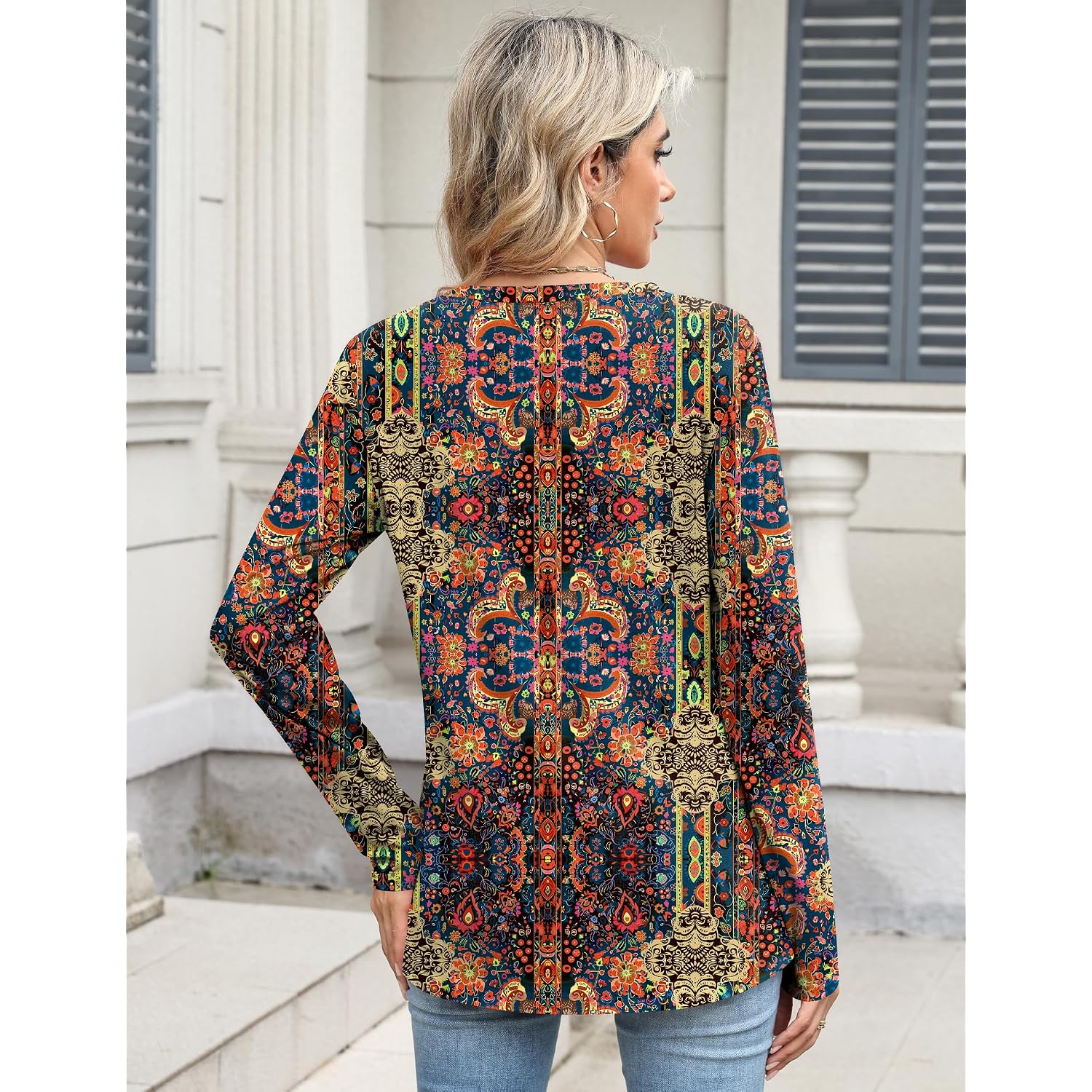 TCOT Women Long Sleeve Crew Neck Tee Tops Trendy Casual Dressy Blouses Spring Clothes Pullover Shirts
