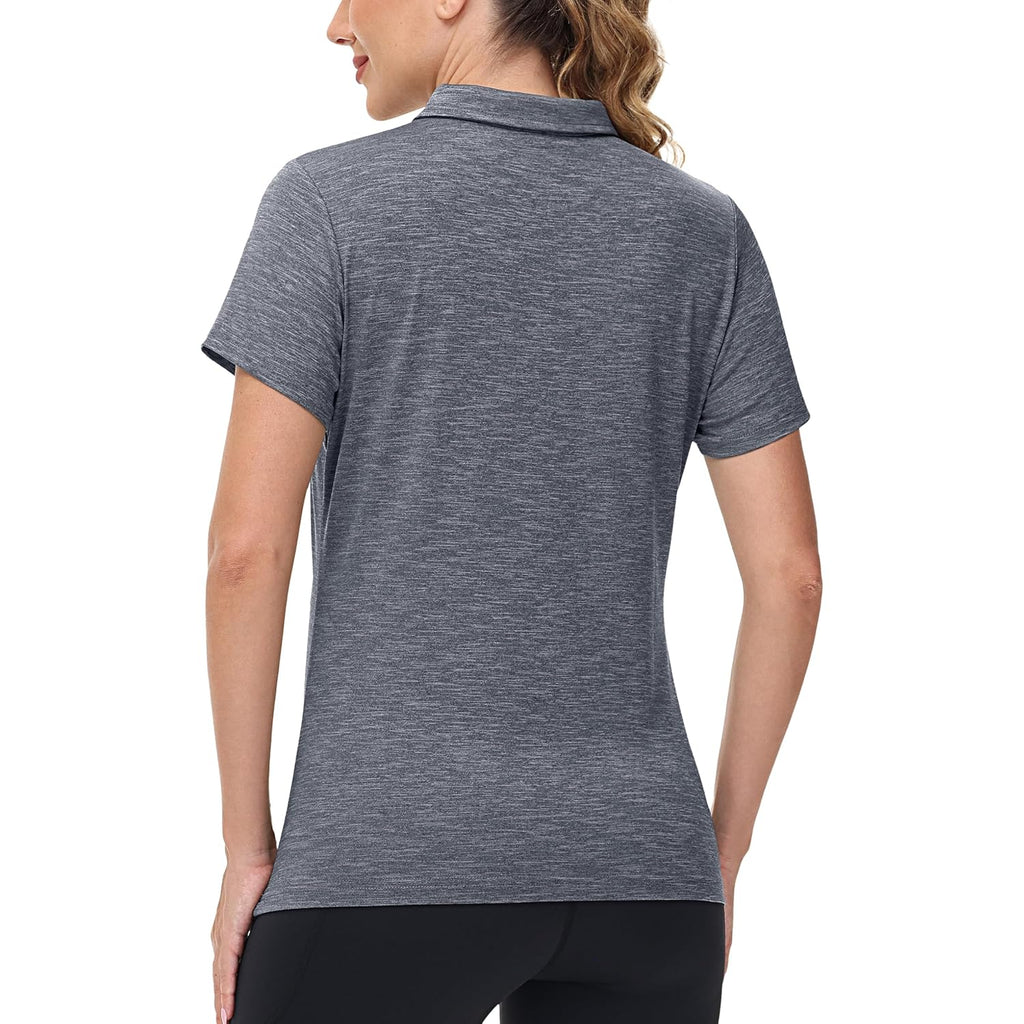 Polo Shirts for Women Short Sleeve Golf Shirts 4-Button Quick Dry Workout Tops Collared for Work Running Tennis