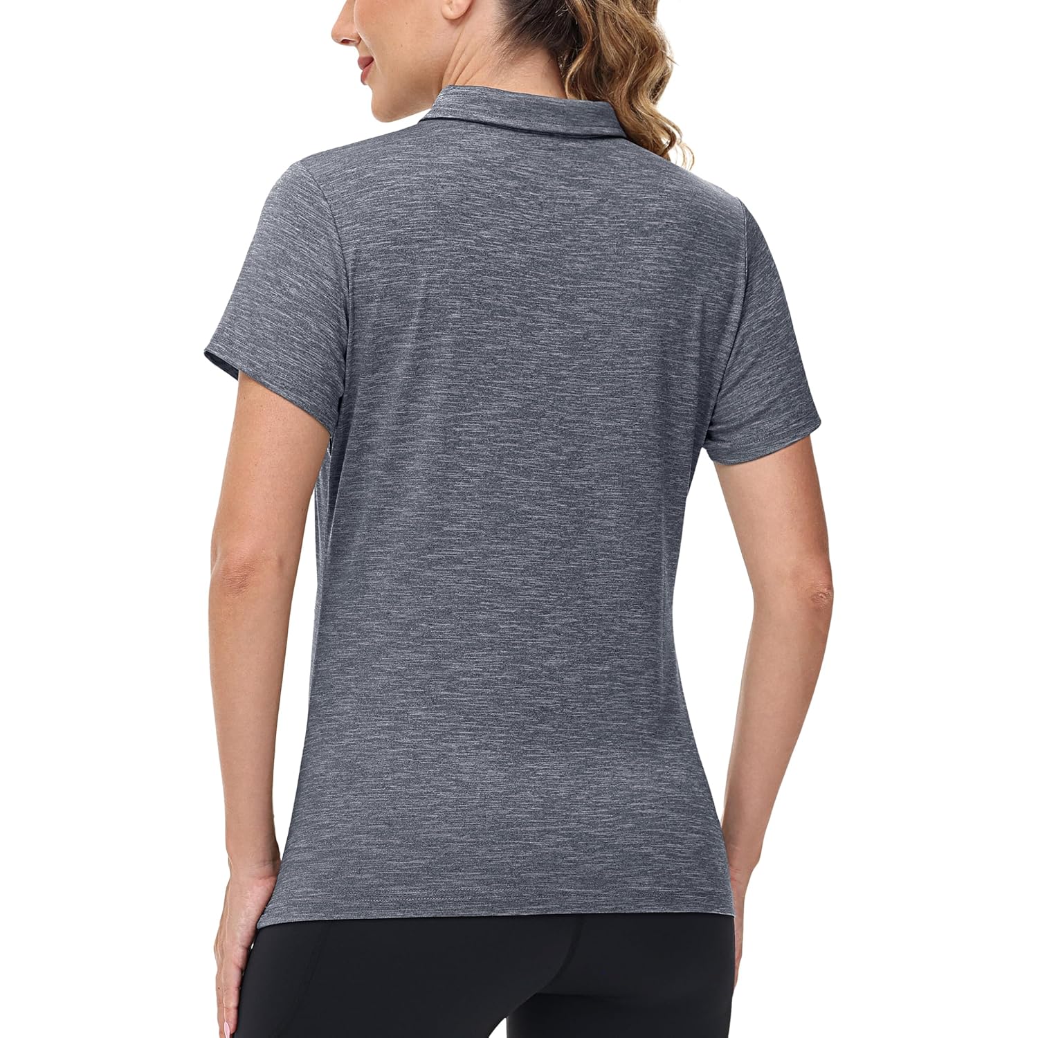 Polo Shirts for Women Short Sleeve Golf Shirts 4-Button Quick Dry Workout Tops Collared for Work Running Tennis