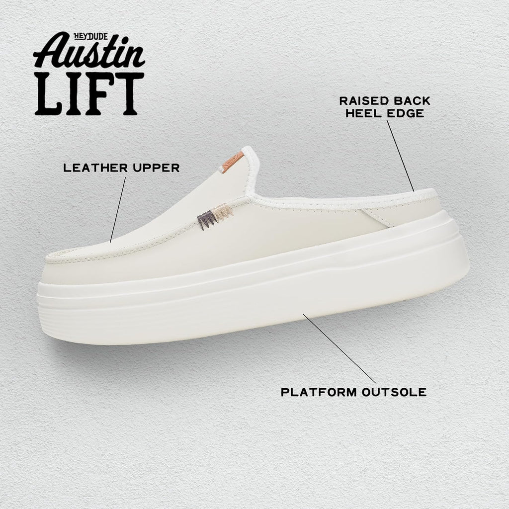 Heydude Women'S Austin Lift Platform Mule | Casual Slip-On Shoes | Lightweight, Comfortable, Stylish Everyday Footwear