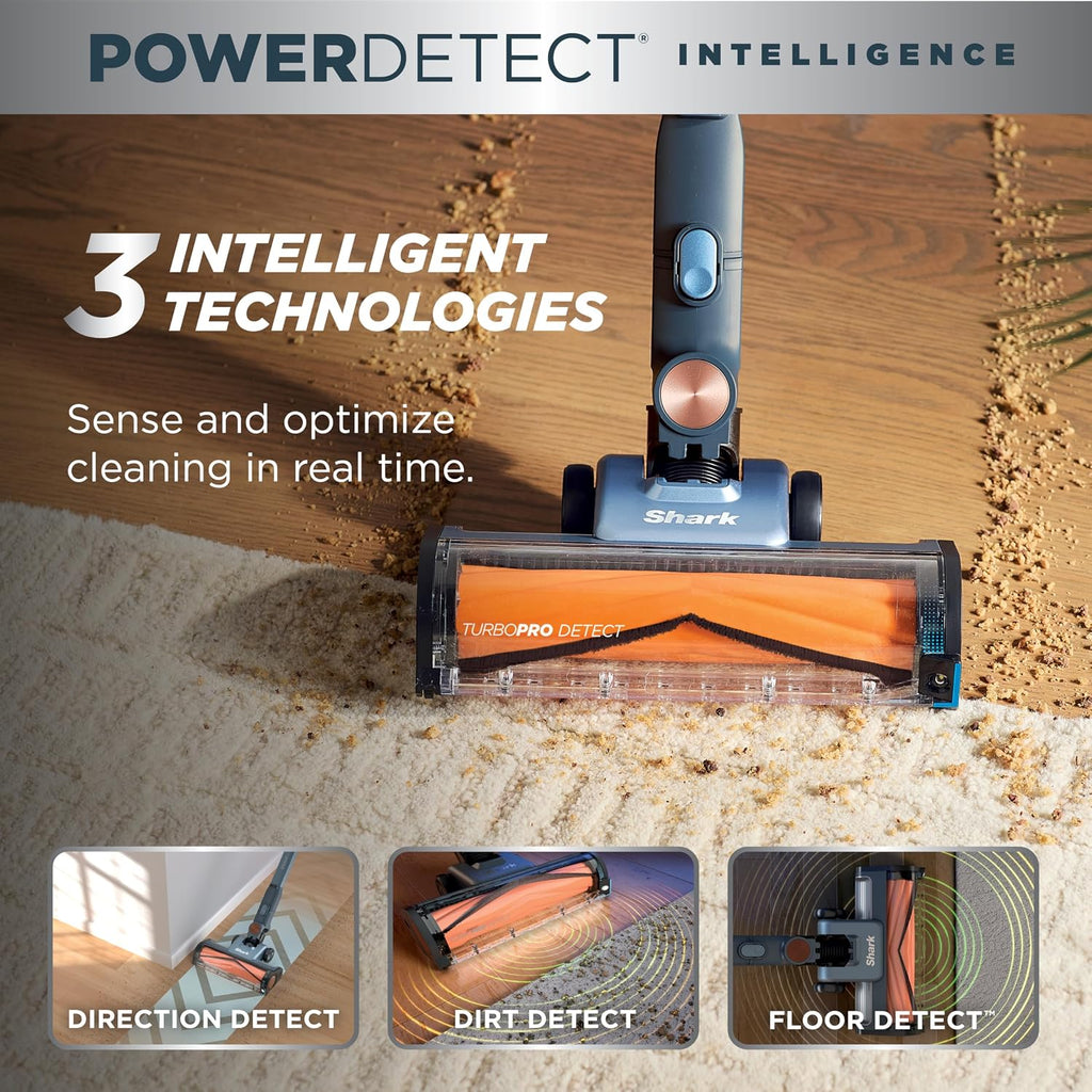 Shark Powerdetect Speed Clean & Empty | Cordless Stick Vacuum Cleaner With Auto-Empty | Lightweight & Rechargeable Handheld Vacuum | Carpet, Hard Floors & Pet Hair | 60-Min Runtime | Ice Blue | Ia3241