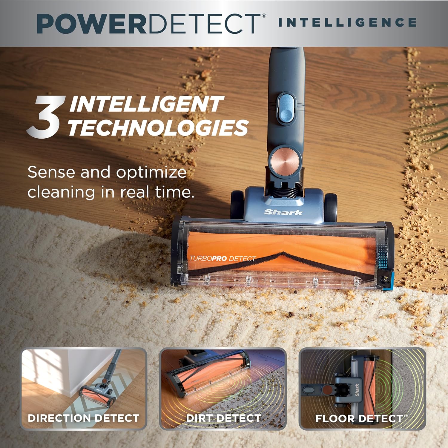 Shark Powerdetect Speed Clean & Empty | Cordless Stick Vacuum Cleaner With Auto-Empty | Lightweight & Rechargeable Handheld Vacuum | Carpet, Hard Floors & Pet Hair | 60-Min Runtime | Ice Blue | Ia3241