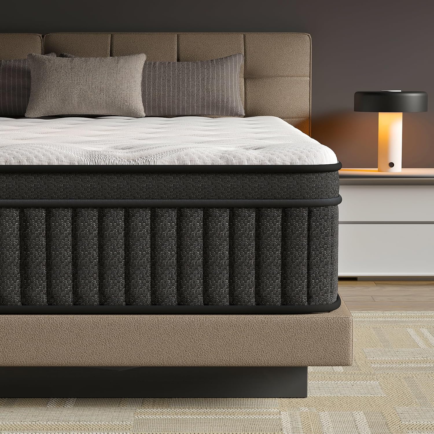Cryreina Queen Mattress, Mattress Queen Size 14 Inch In A Box, Hybrid Queen Size Mattresses Medium Firm Support For Pressure Relief, Breathable & Durable