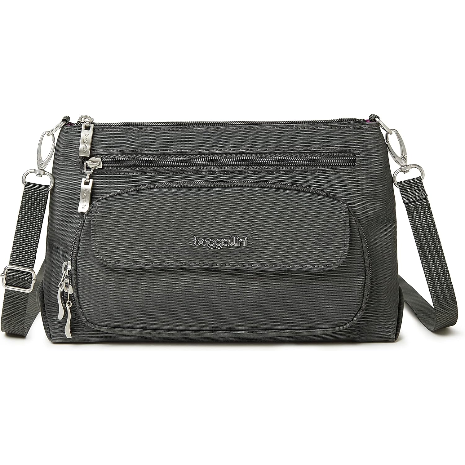 Baggallini Original Everyday 11X7.5 Crossbody Bags Rfid Protected Lightweight Nylon Zippered Travel Purse
