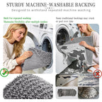 Yimobra Bathroom Rugs Non-Slip Washable – Extra Soft & Absorbent Chenille Bath Mat, Quick-Dry Plush Shaggy Floor & Vanity Bath Rugs For Tub & Shower, Modern Home Decor Accessories, 24 X 17, Grey