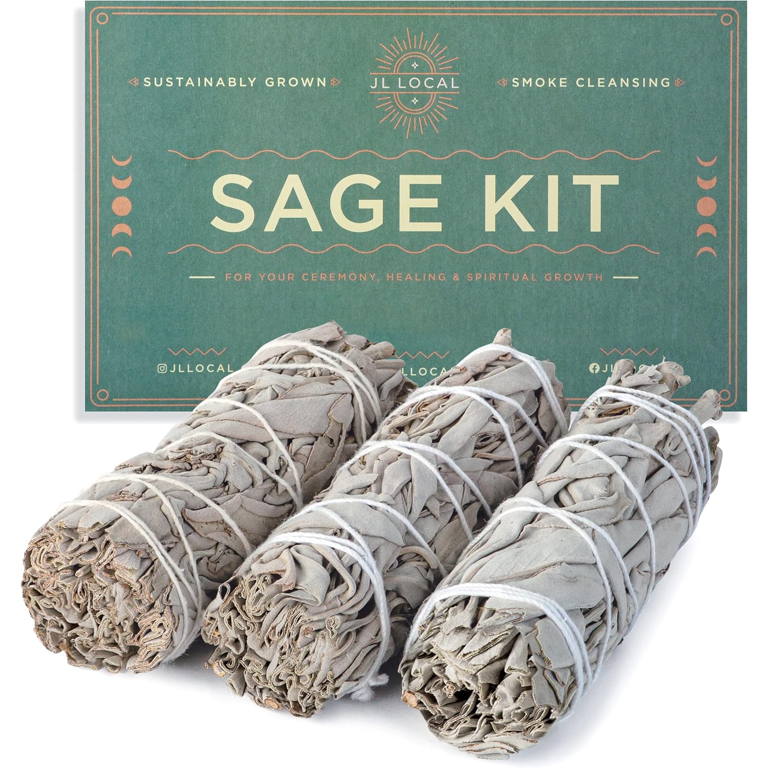 Handcrafted 4 Inch White Sage Smudge Sticks | Fresh Natural California Sage, Includes Instructions & Blessings, For Cleansing House Negative Energy, Smudging Rituals