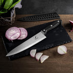 Cokuma Kitchen Knife, 3-Pcs Knife Set With Sheath, 8 Inch Chef Knife, 4.5 Inch Utility Knife, 4 Inch Paring Chef Knife, Stainless Steel, Black
