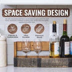 Liquor Bottle Display Shelf – Wall Bar Shelf For Whiskey, Wine & Bourbon | Rustic Wall-Mounted Wooden Whiskey Barrel Shelves, Countertop Rack, Stylish Space-Saving Small Liquor Cabinet For Enthusiasts