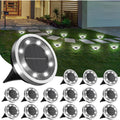 Solar Ground Lights,16 Pack Solar Lights Outdoor Waterproof, Solar Garden Lights Landscape Lighting For Patio Pathway Lawn Yard Deck Driveway Walkway, Cold White