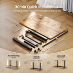 Claiks Electric Standing Desk, Adjustable Height Stand Up Desk, 24X48 Inches Sit Stand Home Office Desk With Splice Board, Black Frame/Rustic Brown Top