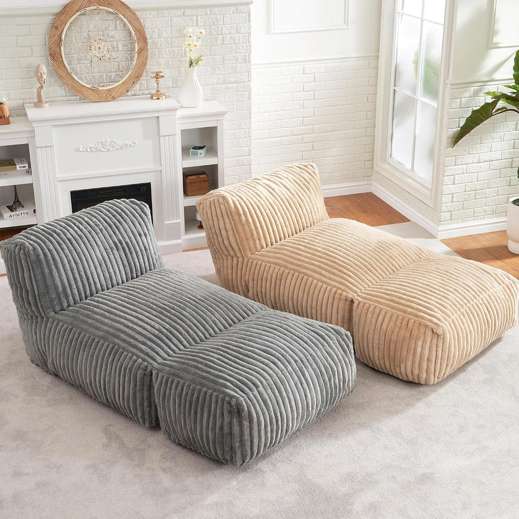 Hobestluk Big Bean Bag Chairs For Adults For Bedroom(Grey, Large) | Softness And Comfort,Easy To Maintain,For Office,Guest Rooms,Fireside,Armless Loveseat,No Assembly Required,High Quality