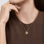 CHOW SANG SANG 999 24K Gold Diamond Cultural Blessings Buddhist Mandala Necklace for Women 47cm 95563N