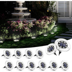 Solpex Solar Ground Lights, 12 Pack Solar Lights Outdoor Waterproof, 8 Led Solar Powered Landscape Lighting For Garden Yard Patio Pathway Driveway Walkway (Cool White)
