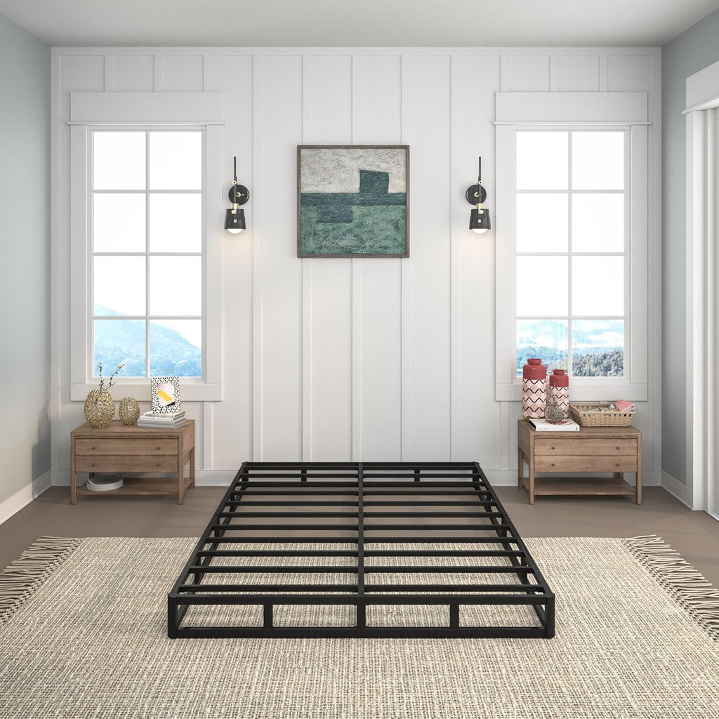 7 Inch Box Spring for Queen Bed, Heavy Duty Metal Mattress Foundation, 3000 lbs Capacity, High Profile, Noise-Free, Easy Assembly with Fabric Cover