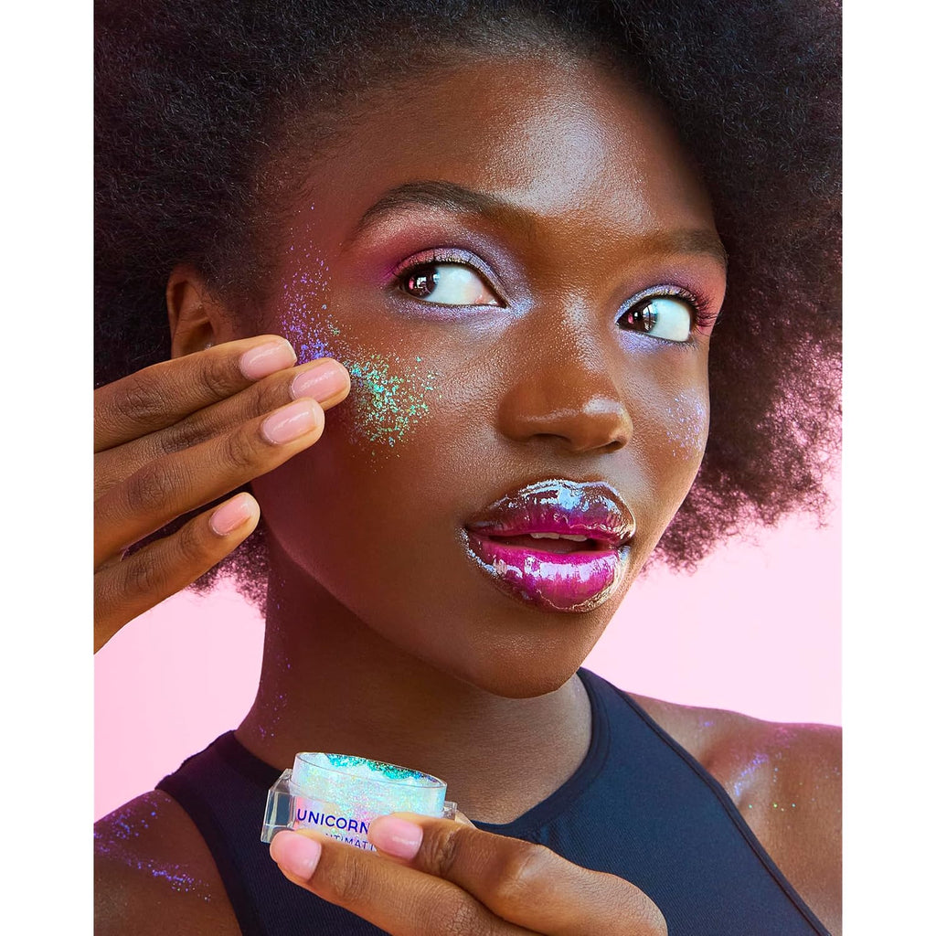 Unicorn Snot Antimatter Color-Shifting Glitter Paste – Plastic-Free Iridescent Body Glitter, Vegan & Cruelty-Free, Sweat-Proof Face & Body Paint, 0.5 Oz – Fluid (Purple To Blue)