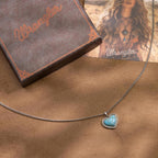 Montana West Wrangler Heart Turquoise Pendant Necklace for Women Western Gold Plated Cowgirl Cowboy Classic Trendy Jewelry