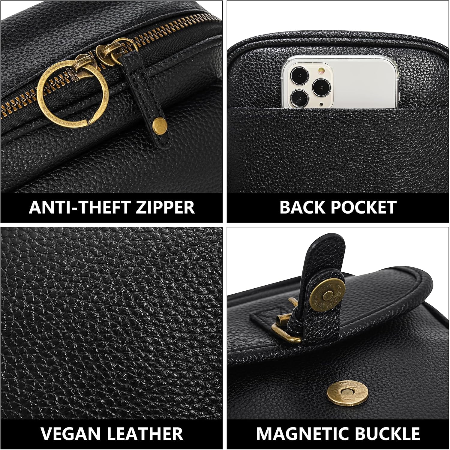 Small Crossbody Bags For Women Vegan Leather Messenger Purses, Vintage Wallet Anti Theft Shoulder Handbags With Card Slots