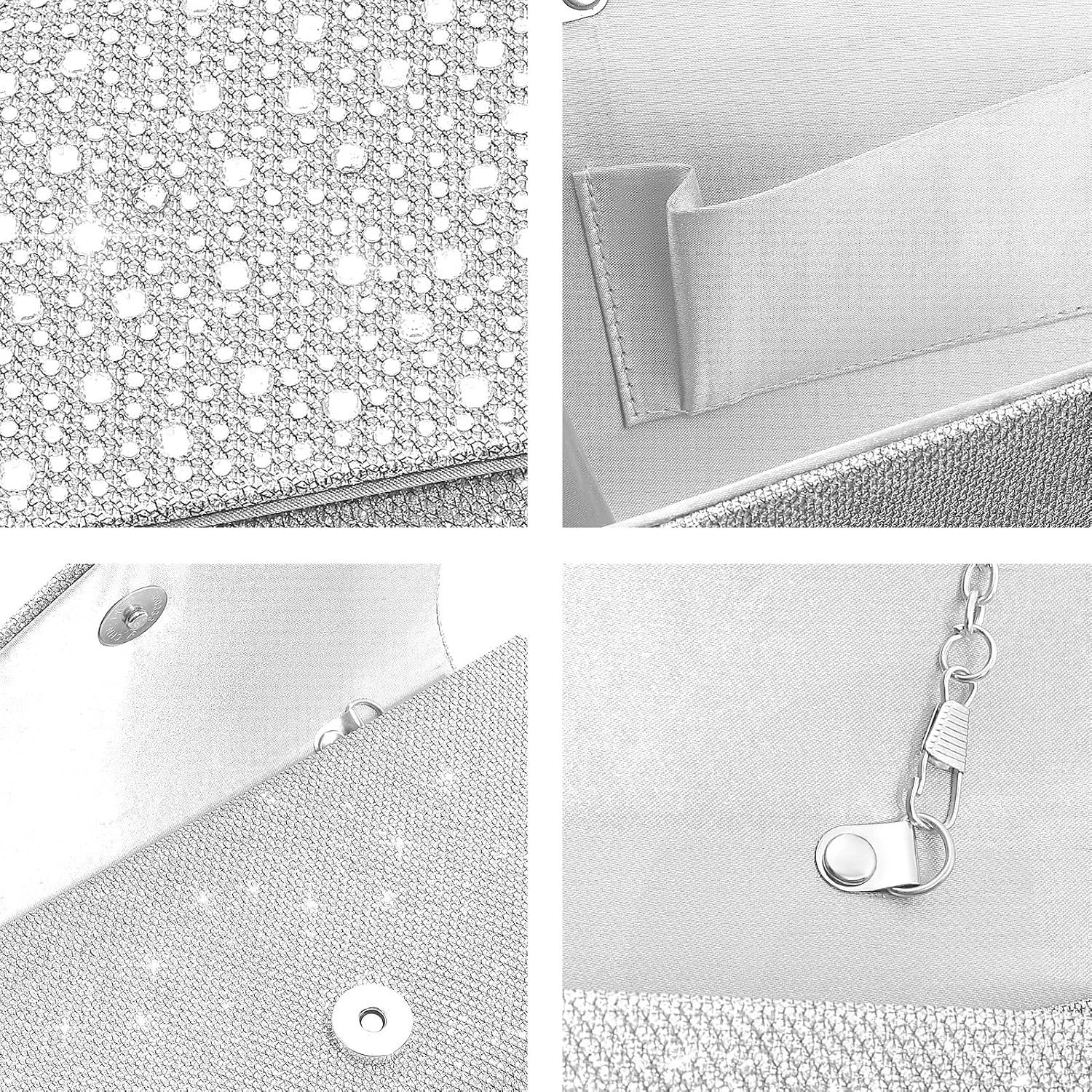 Clutch Purses For Women Rhinestone Evening Bags Crossbody Envelope Handbags For Wedding Cocktail Prom Party