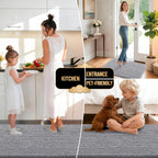 OLANLY Thick Bathroom Rugs 30x20, Extra Soft Absorbent Chenille Bath Rugs, Rubber Backing, Machine Wash Dry, Bath Mats for Bathroom Floor, Tub and Shower, Home Decor Accessories, Grey