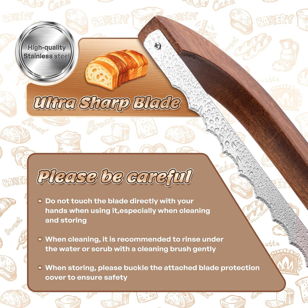 Pranski Bread Knife for Homemade Bread 14.5'' Sourdough Bread Knife, Premium Slicer for Homemade Bread, Baguettes and More Cuts Thin, Ergonomic Handler Premium Sharpness Blade