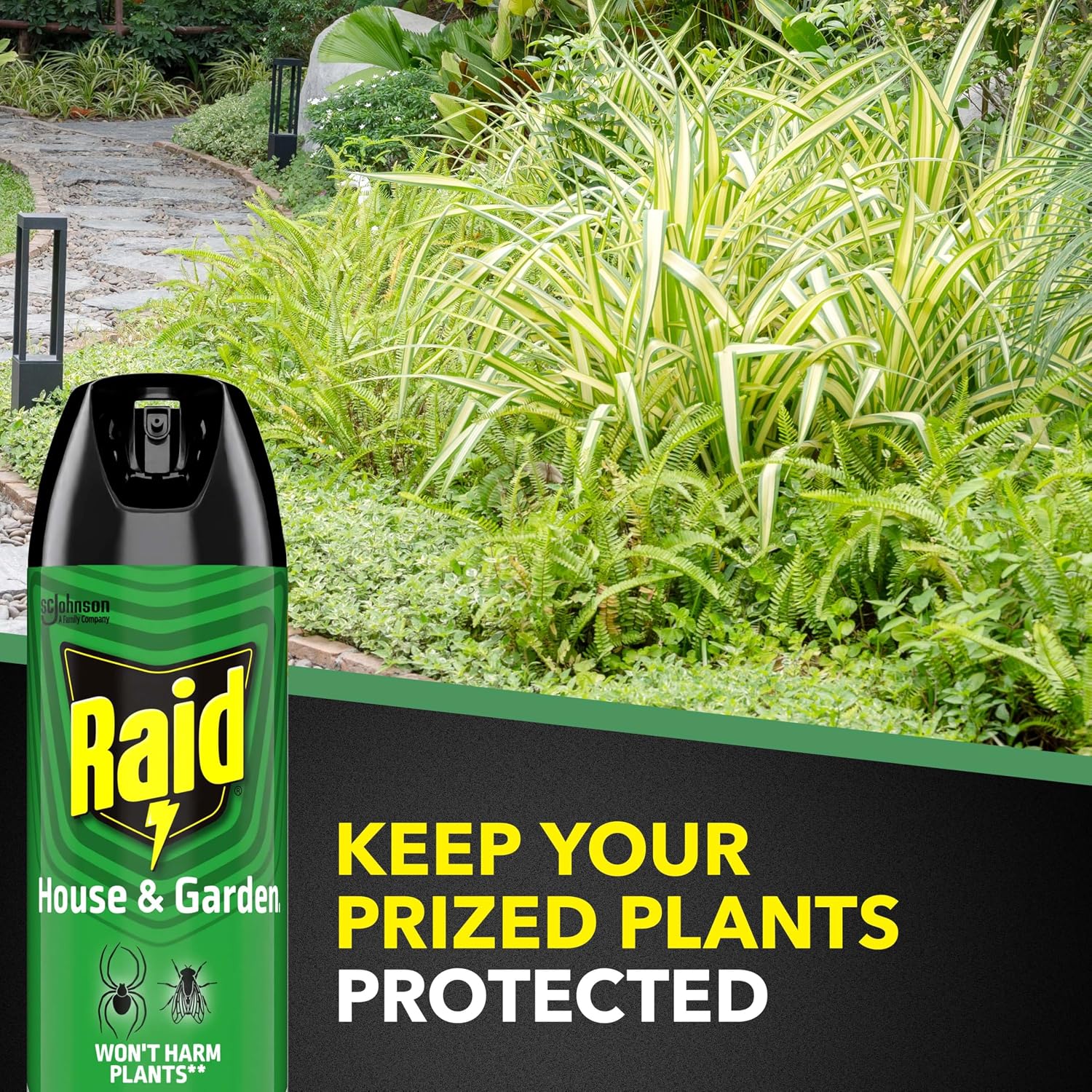 Raid House And Garden Insect Killer Spray, For Indoor And Outdoor Use, Won'T Harm Plants, Insect Spray, Orange Breeze Scent, 11 Oz