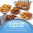 Hamilton Beach Cool Touch Electric Deep Fryer With Basket For Home Use | 2 Liter / 8 Cup Oil Capacity | 1500 Watts | Cool-Touch Sides | Lid With View Window | Adjustable Temperature | Black | 35021