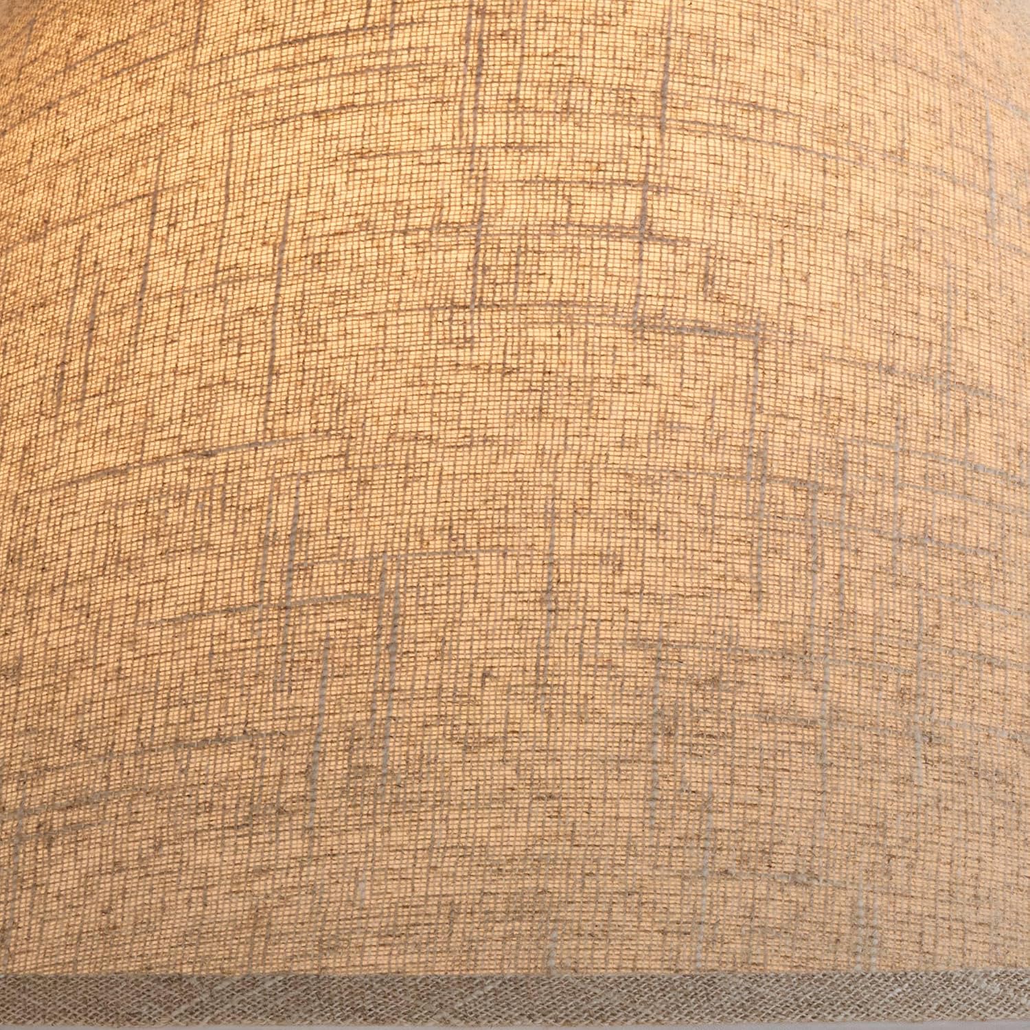 Empire Cottage Core Lamp Shade (Pre-Assembled) Fine Burlap Beige Large 6" Top X 21" Bottom X 13.5" High Spider Fitting With Replacement Harp And Finial