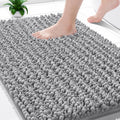 Yimobra Bathroom Rugs Non-Slip Washable – Extra Soft & Absorbent Chenille Bath Mat, Quick-Dry Plush Shaggy Floor & Vanity Bath Rugs for Tub & Shower, Modern Home Decor Accessories, 24 x 17, Grey