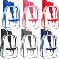 Moda West 24 Pack 17Inch Wholesale Bulk Clear Backpack In 6 Assorted Color