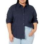 Women's Long Sleeve Button Down Stretch Oxford Shirt (Available in Plus Size)