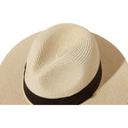 Women Wide Brim Straw Panama Roll Up Hat Fedora Beach Sun Hat Upf50+