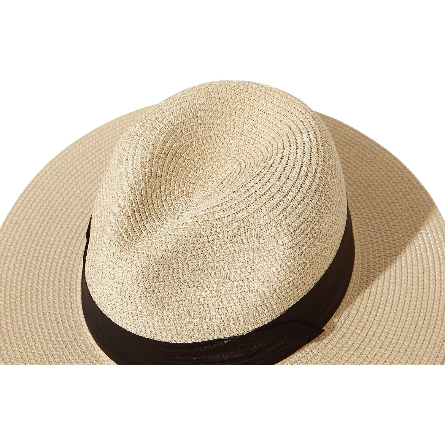 Women Wide Brim Straw Panama Roll Up Hat Fedora Beach Sun Hat Upf50+