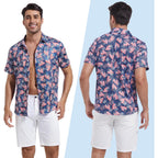 Mens Hawaiian Shirts Regular Fit Short Sleeve Casual Button Down Summer Tropical Beach Shirts