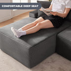 Mangodan Cloud Sectional Couch, Boneless Sofa For Living Room, Fluffy Comfy Couch With Deep Seat, Modular Sectional Sofa With L-Shaped Chaise, No Assembly Required, Dark Grey