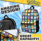 Pokemon Backpack For Kids Teens Pikachu Anime School Bag Daypack Backpacks For Daycare Sports School Supplies Gifts For Kids (Multi)