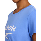 Reebok Women's Crewneck T-Shirt, Standard Fit, Lightweight Stretch Poly Soft Jersey Fab Ultramarine