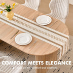 70.8" Oval Table For 4 6 Person, Modern Farmhouse Kitchen Dinner Table For Living Receiption Room, Natural