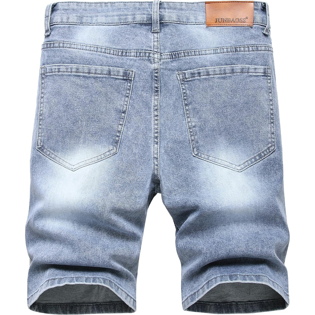Junbaoss Men'S Slim Fit Stretch Denim Shorts Ripped Skinny Jean Shorts For Men,Fashion Straight Comfort Flex Waist Short