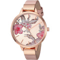 Nine West Women'S Floral Dial Smooth Strap Watch