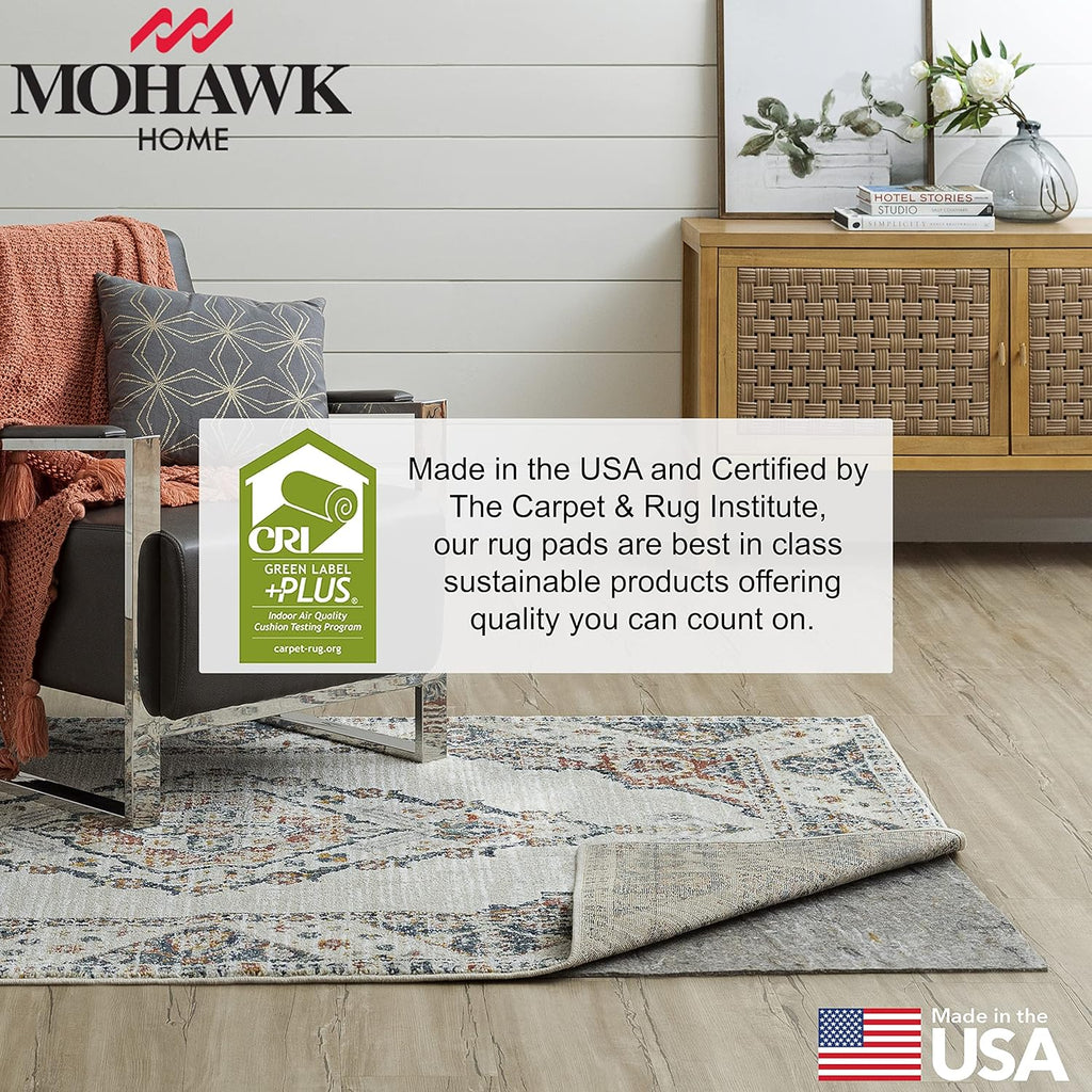 Mohawk Home Non Slip Rug Pad 8' x 10' - 1/4" Thick Felt + Latex Rubber Gripper - Dual Surface Cushion for Hardwood, Carpet, Tile Floors, Made in USA