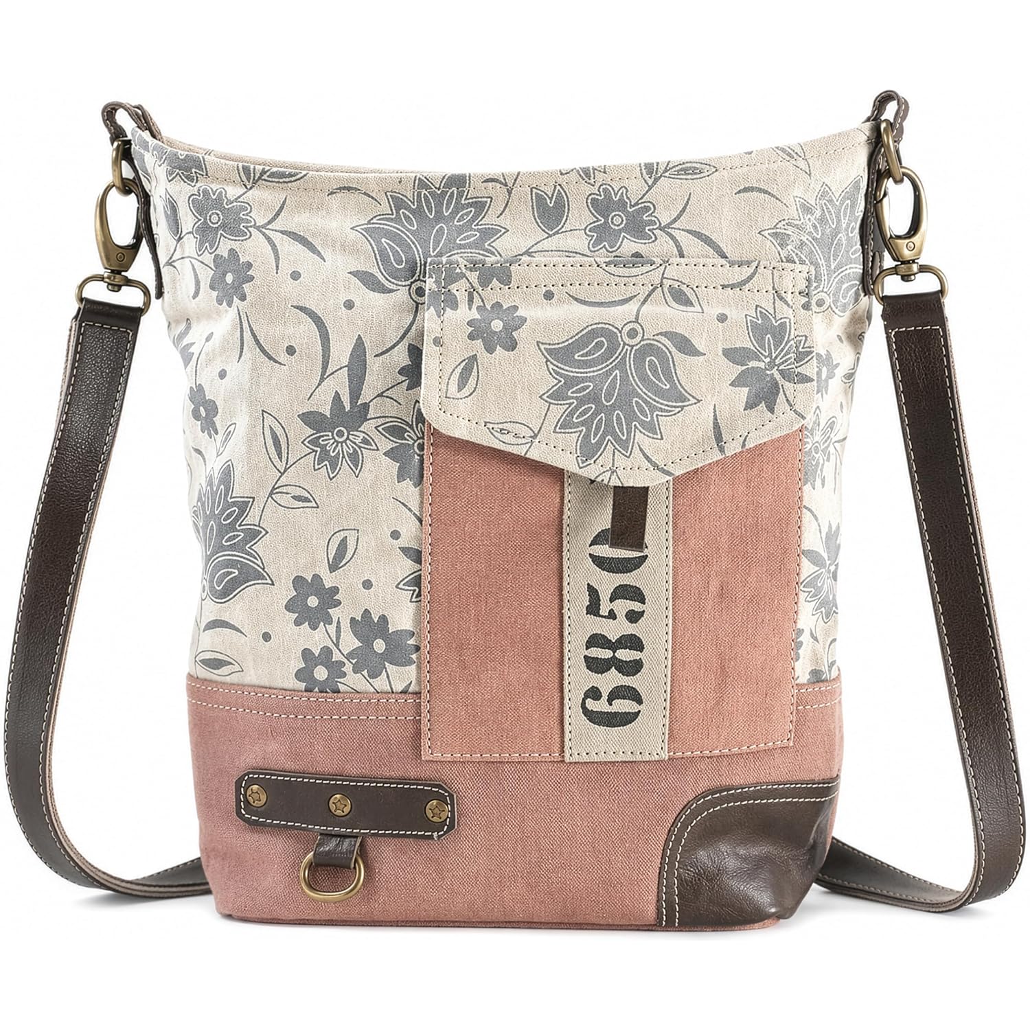 3Blifestyle - Messenger Bag For Men & Women | Upcycled Vintage Canvas & Leather | Crossbody Bag | Travel Shoulder Bag