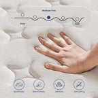 Queen Mattress, 12 Inch Queen Size Mattresses In A Box, Individually Wrapped Pocket Coils For Isolate Motion,Pressure Relief, Certipur-Us Certified, Support Comfort & Medium Firm
