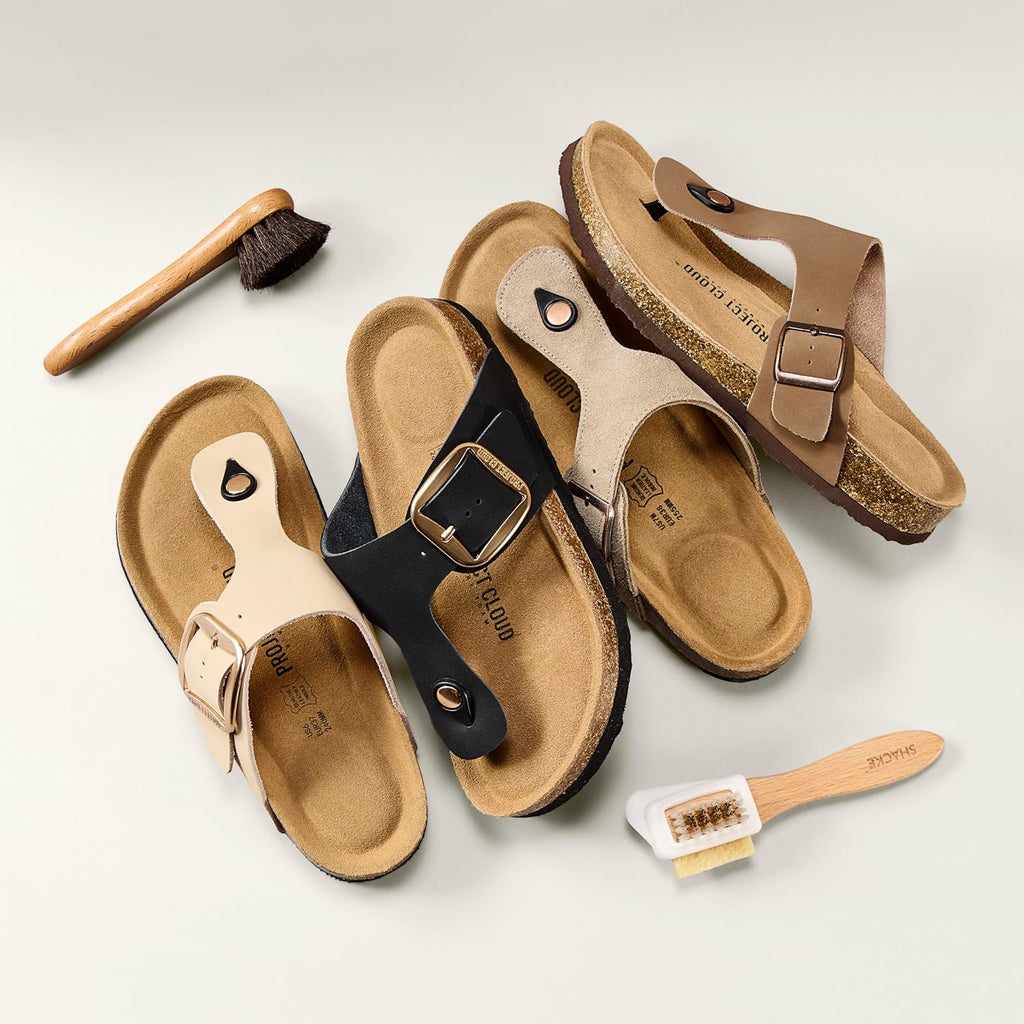 Project Cloud Womens Sandals 100% Genuine Leather Thong Sandals For Women - Memory Foam Insole Women Sandals - Non-Slip Flip Flops For Women - Lightweight Sandals Women Footwear 2026