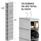 Simple Houseware 10 Shelves Hanging Shoes Organizer Holder For Closet, Grey