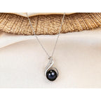 AAA+ 9mm Natural Black pearl necklace for women - Real pearl necklaces for women (18k gold platted 925 sterling Silver)
