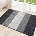 Indoor Outdoor Door Mat, 32X20 Non-Slip Absorbent Dirt Trapper, Low-Profile Washable Inside Entrance Front Floor Mat, Sturdy Soft Entry Doormats For Entryway, Grey