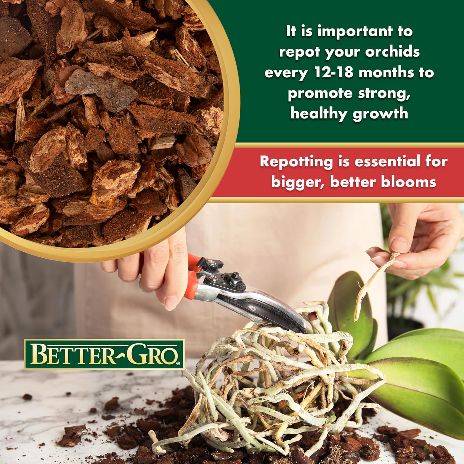 Better-Gro Orchid Bark - Premium Grade Orchid Potting Medium For Potting, Repotting, Root Development, And Water Retention, Ideal For Phalaenopsis, Epiphytic Orchids, And Tropical Plants - 4 Quarts
